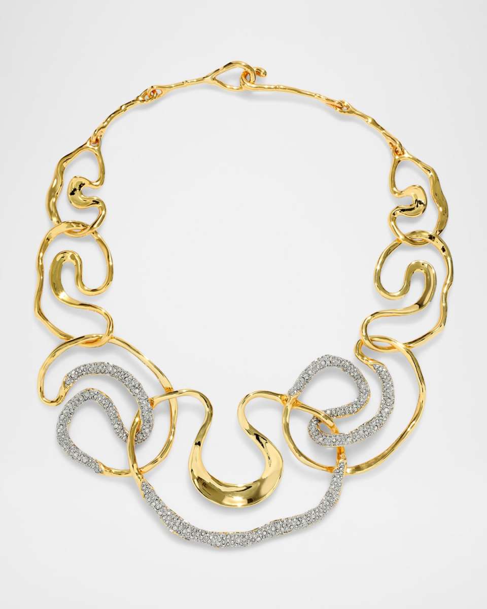 Solanes Gold Crystal Intertwined Necklace